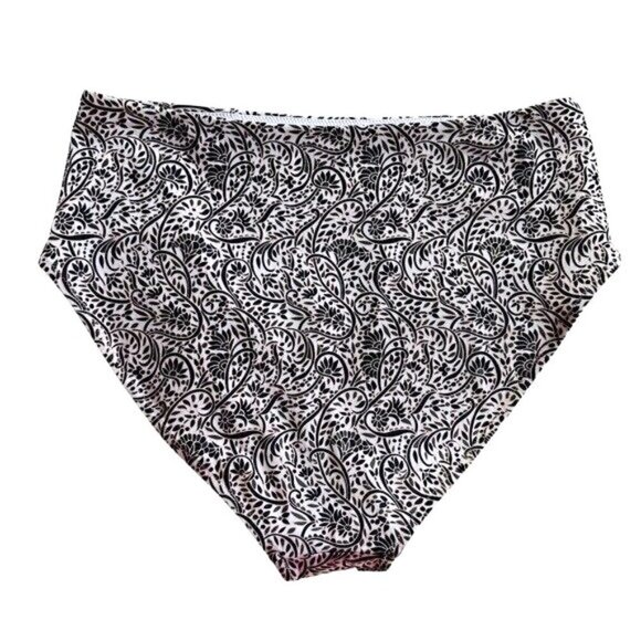 NWOT Athleta Aqualuxe Batik High Rise Swim Bottom L Shirred Hip Medium Coverage - Picture 6 of 7